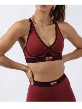 Adam Selman Sport Bonded Sports Bra in Oxblood
